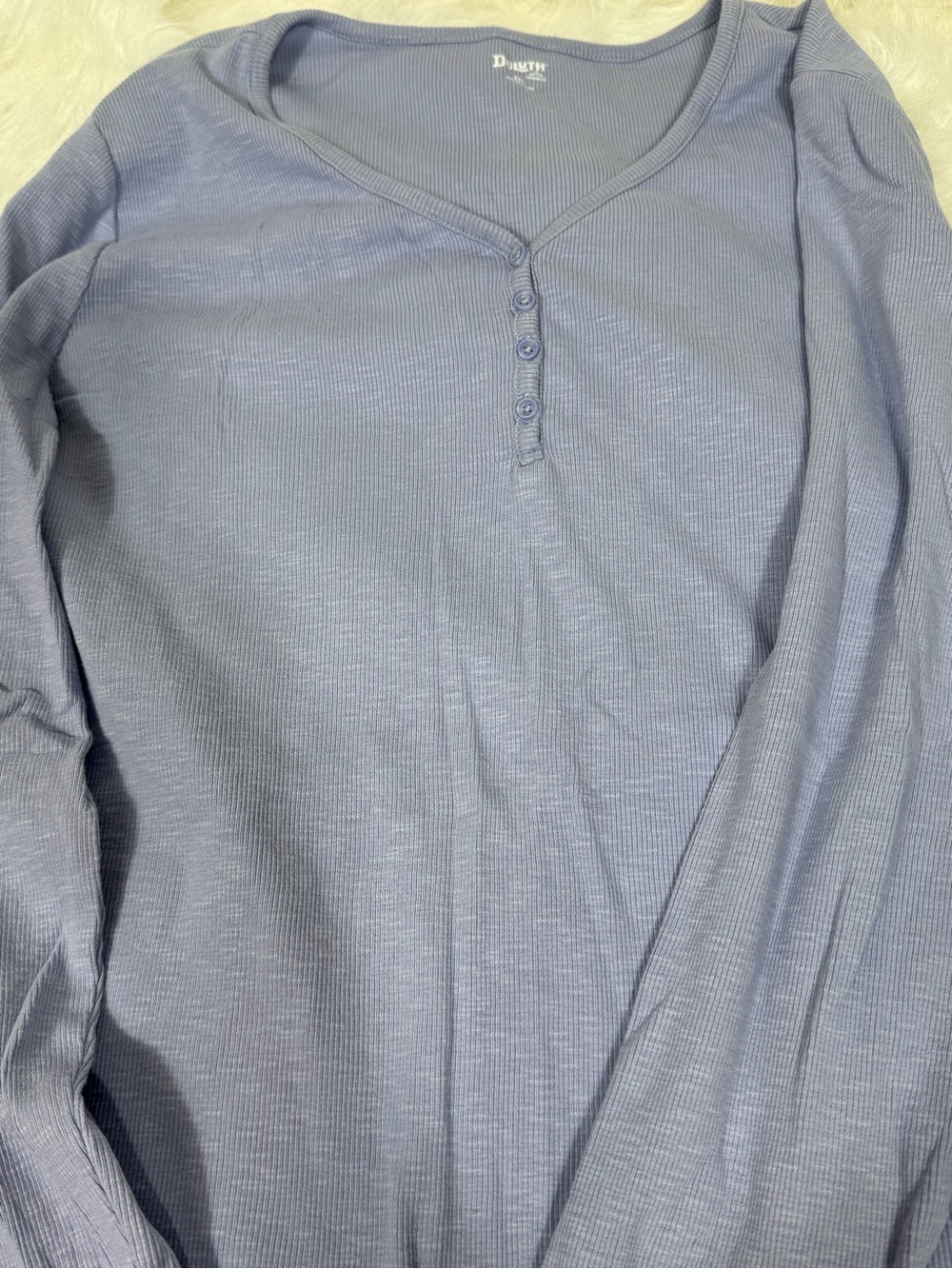 Duluth Trading Co Men's Long-Sleeve Henley — Slate Blue